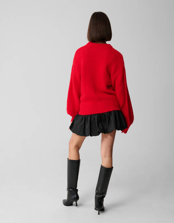 Haariger Oversize Pullover Rot SHOEBY WOMEN