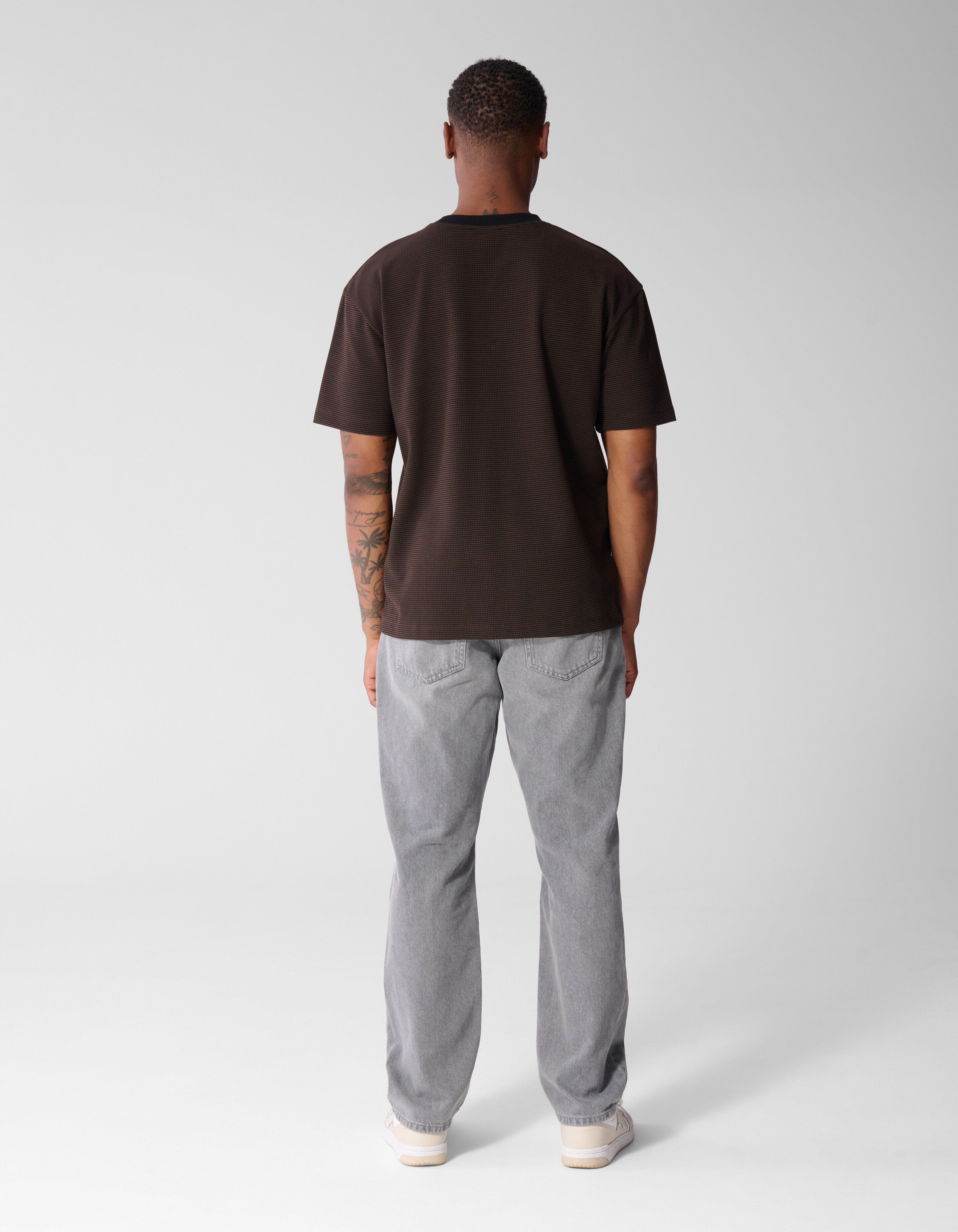 Wabenmuster-T-Shirt Dunkelbraun SHOEBY MEN