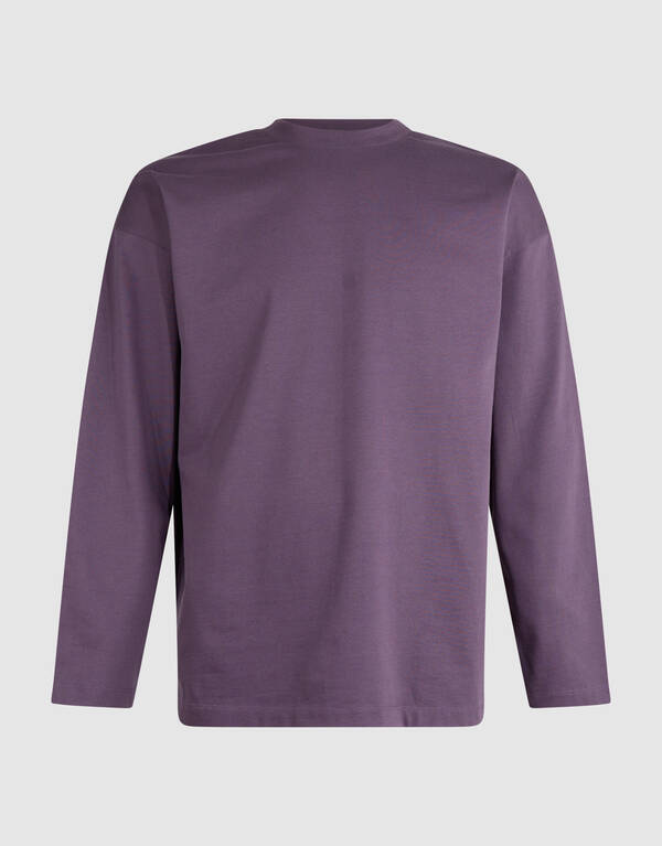 Basic-Langarmshirt in Relaxed Fit lila SHOEBY MEN