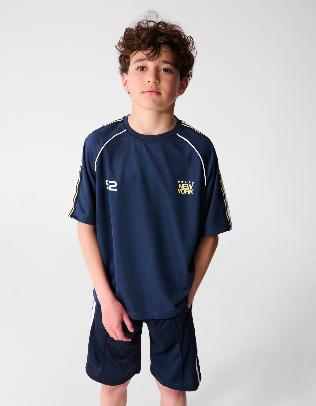 Sporty Tape T-Shirt Dunkelblau SHOEBY BOYS