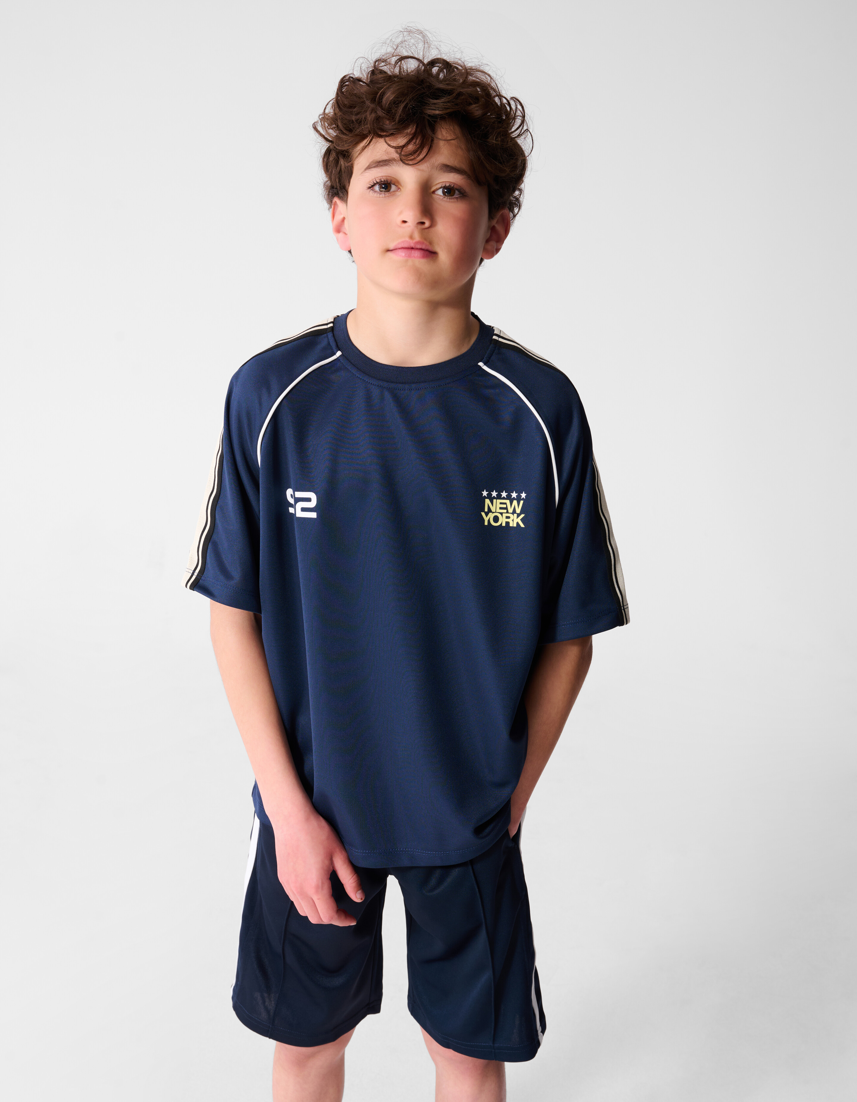 Sporty Tape T-Shirt Dunkelblau SHOEBY BOYS