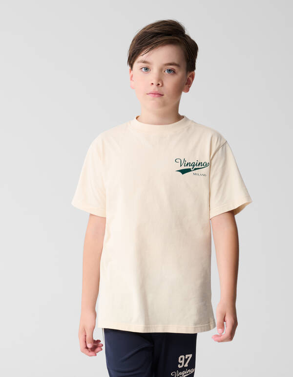 Kunstwerk T-Shirt Gebrochen Wei&szlig; SHOEBY BOYS