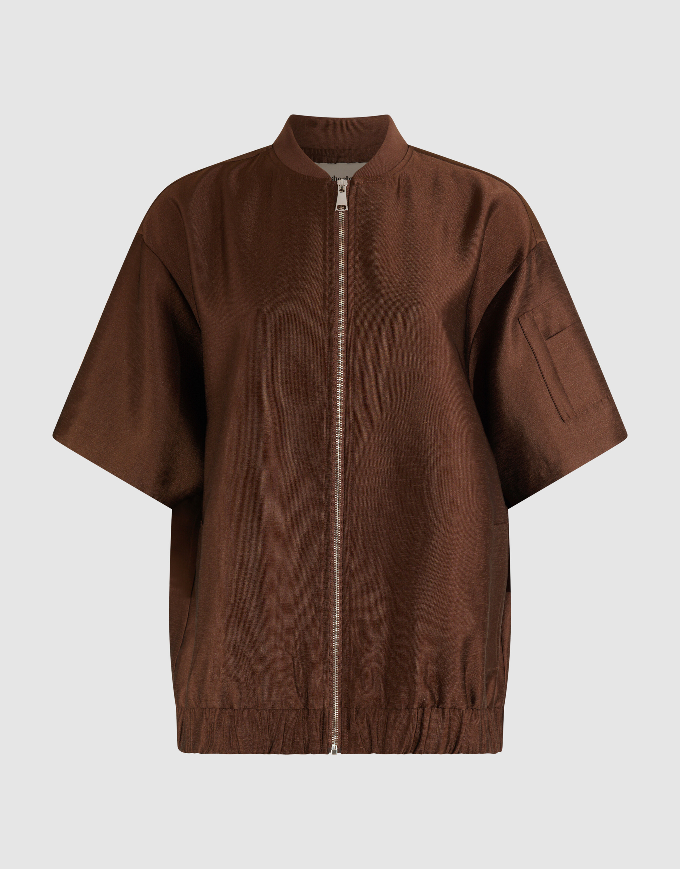 Kurzärmeliger Bomber in Übergröße Dunkelbraun SHOEBY WOMEN