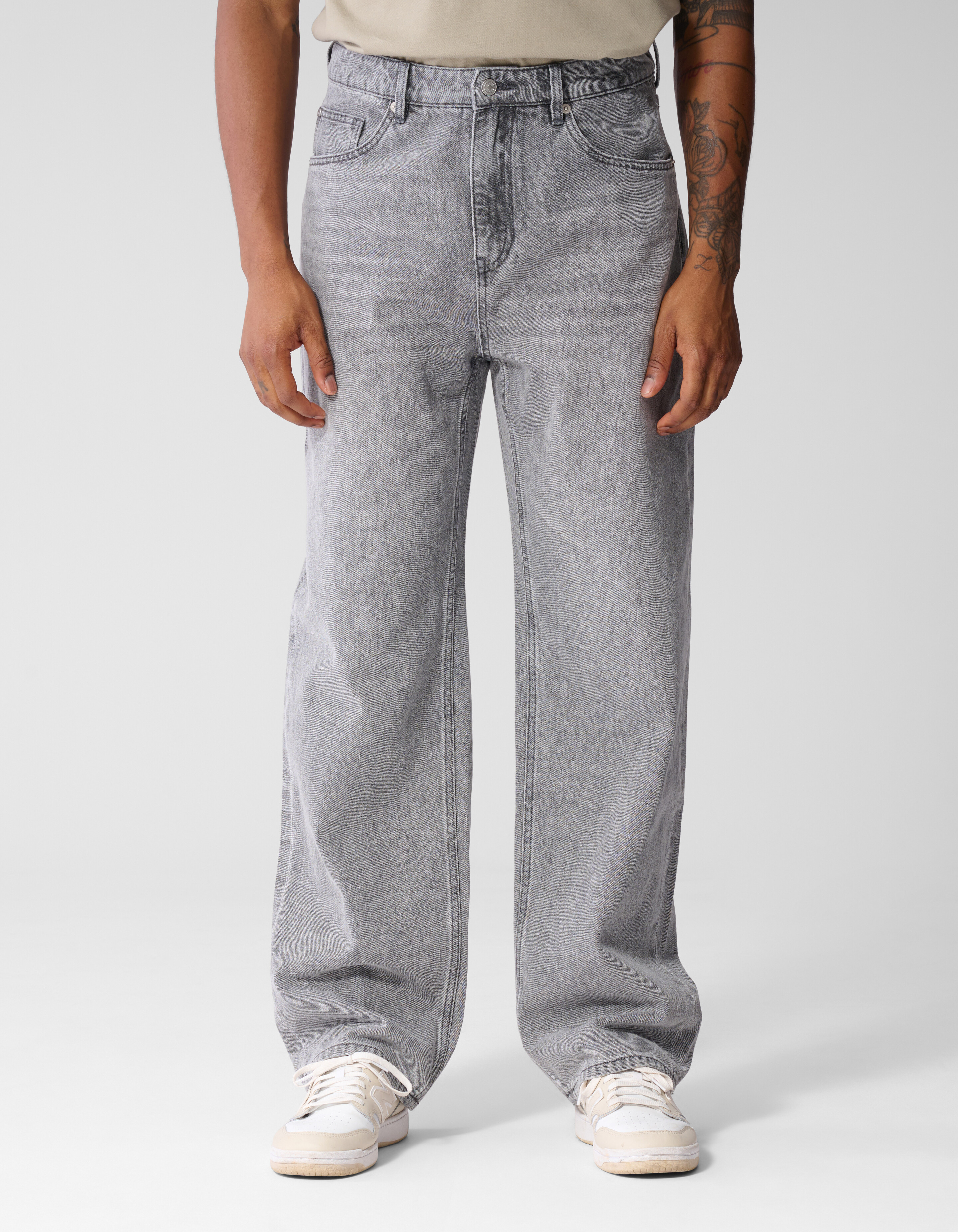 Baggy Fit Jeans Lichtgrijs L34 SHOEBY MEN
