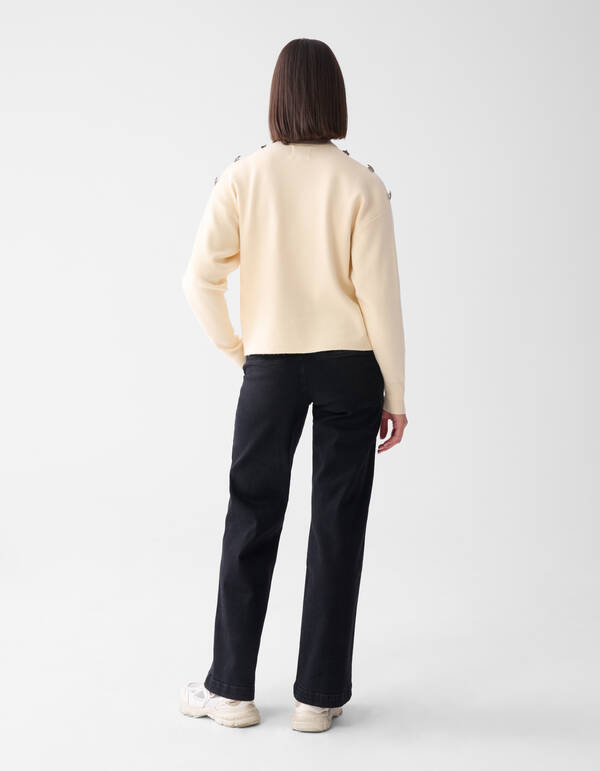 Knopf-Pullover Off White SHOEBY WOMEN