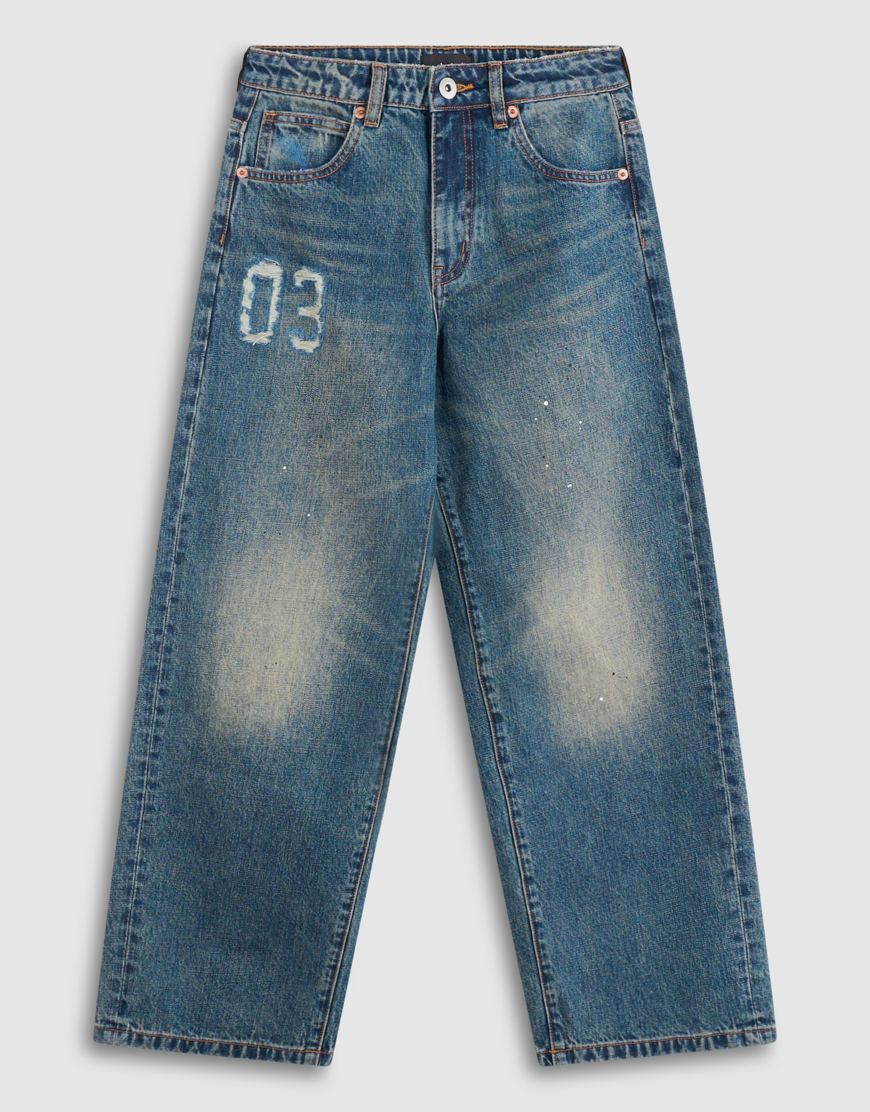Varsity Ultra Wide Leg Jeans Dunkelblau SHOEBY BOYS