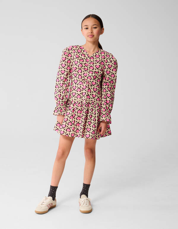 Bedrucktes Herz-Kleid Rosa SHOEBY GIRLS