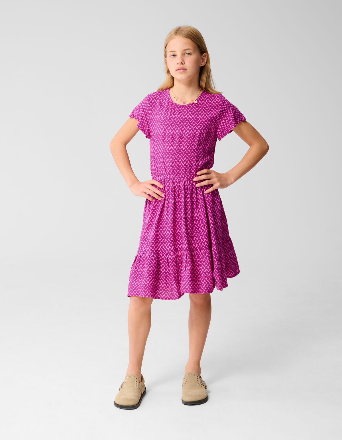 Bedrucktes Wave-Kleid Rosa SHOEBY GIRLS