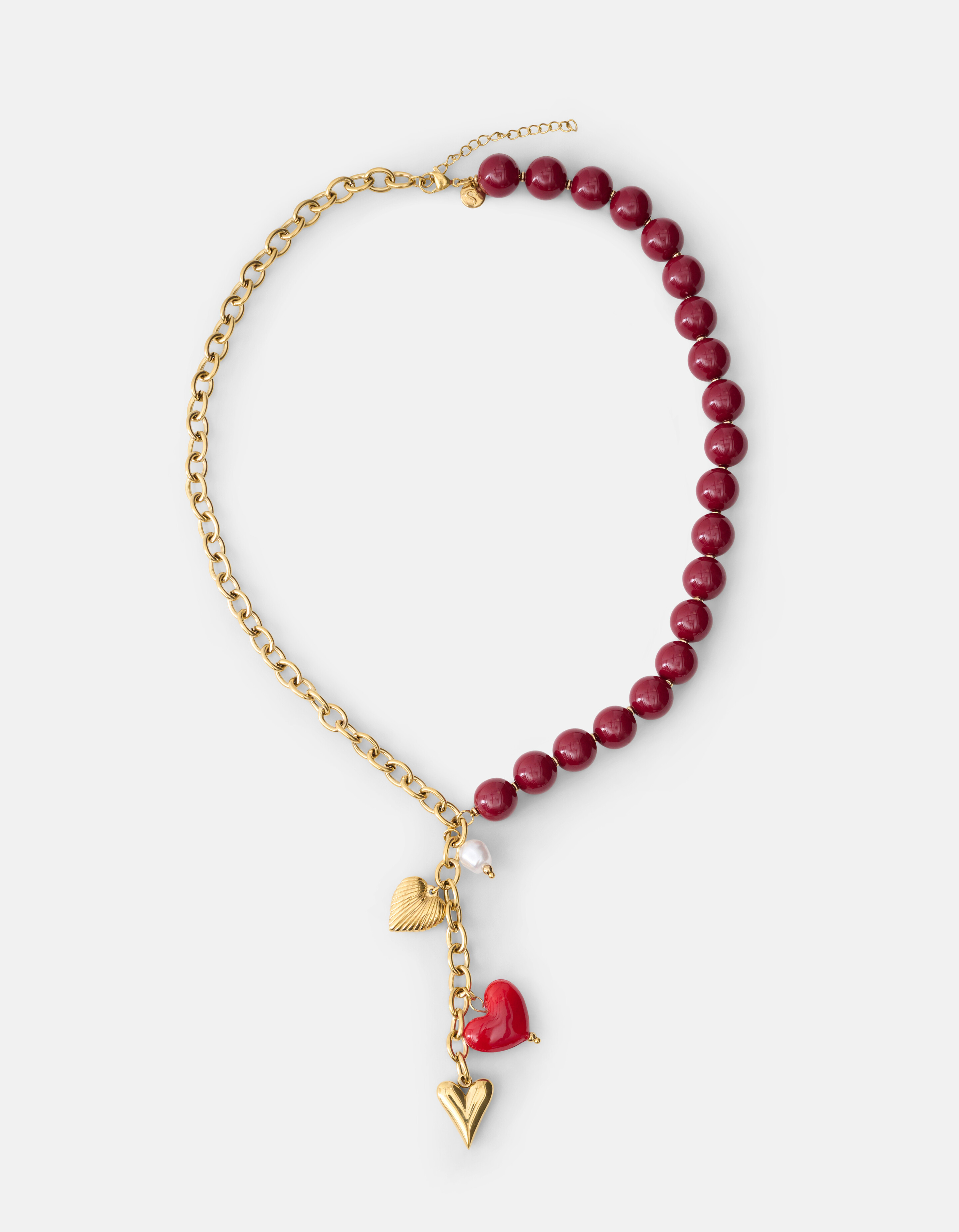 Perlenanh&auml;nger-Halskette, Dunkelrot SHOEBY ACCESSOIRES