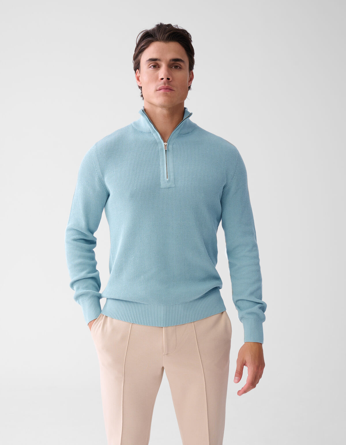 Zip-Pullover Hellblau SHOEBY MEN