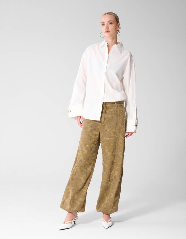 Bluse mit Ringmanschetten Wei&szlig; SHOEBY WOMEN