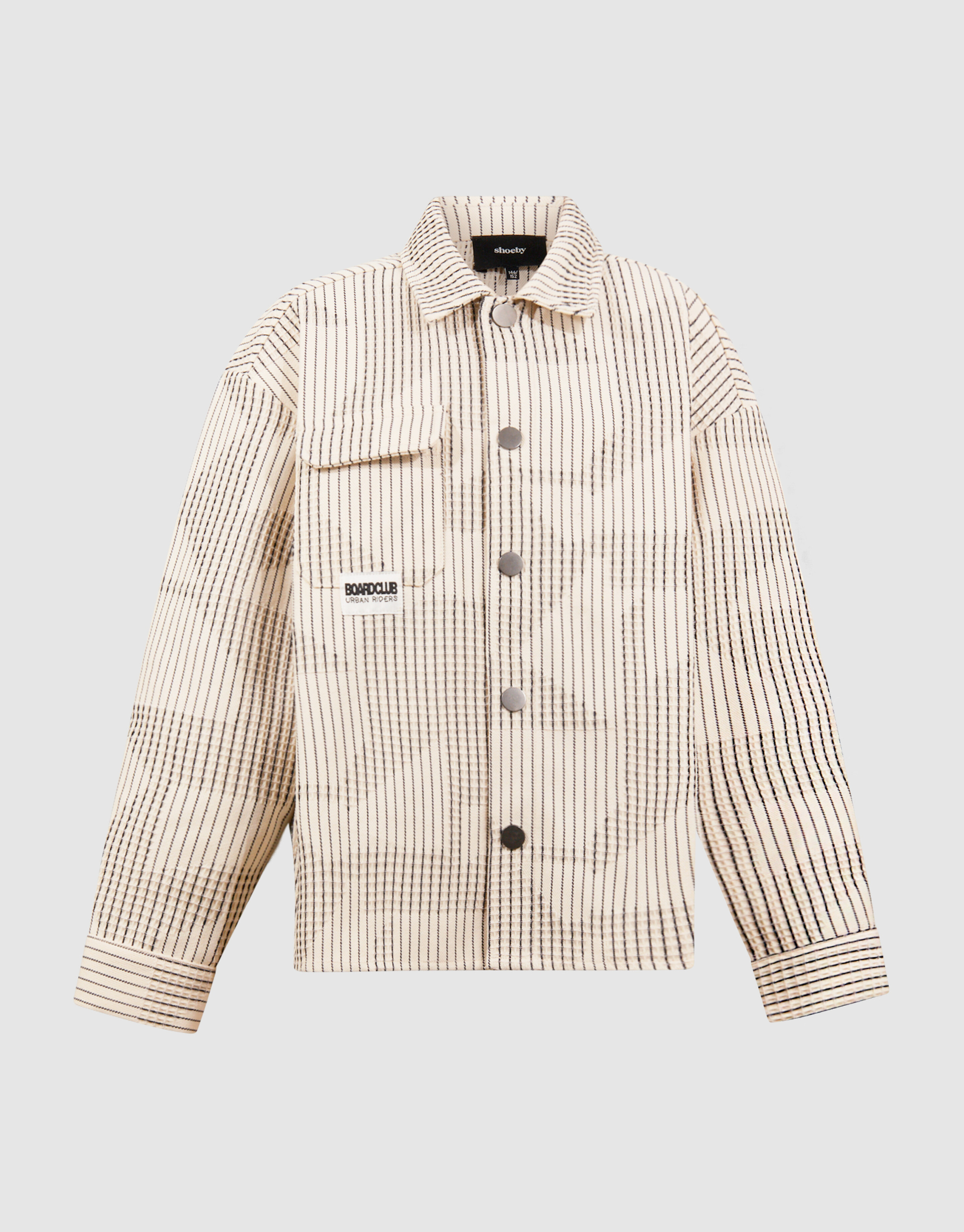 Waffle-Stripe-Overshirt Gebrochen Wei&szlig; SHOEBY BOYS