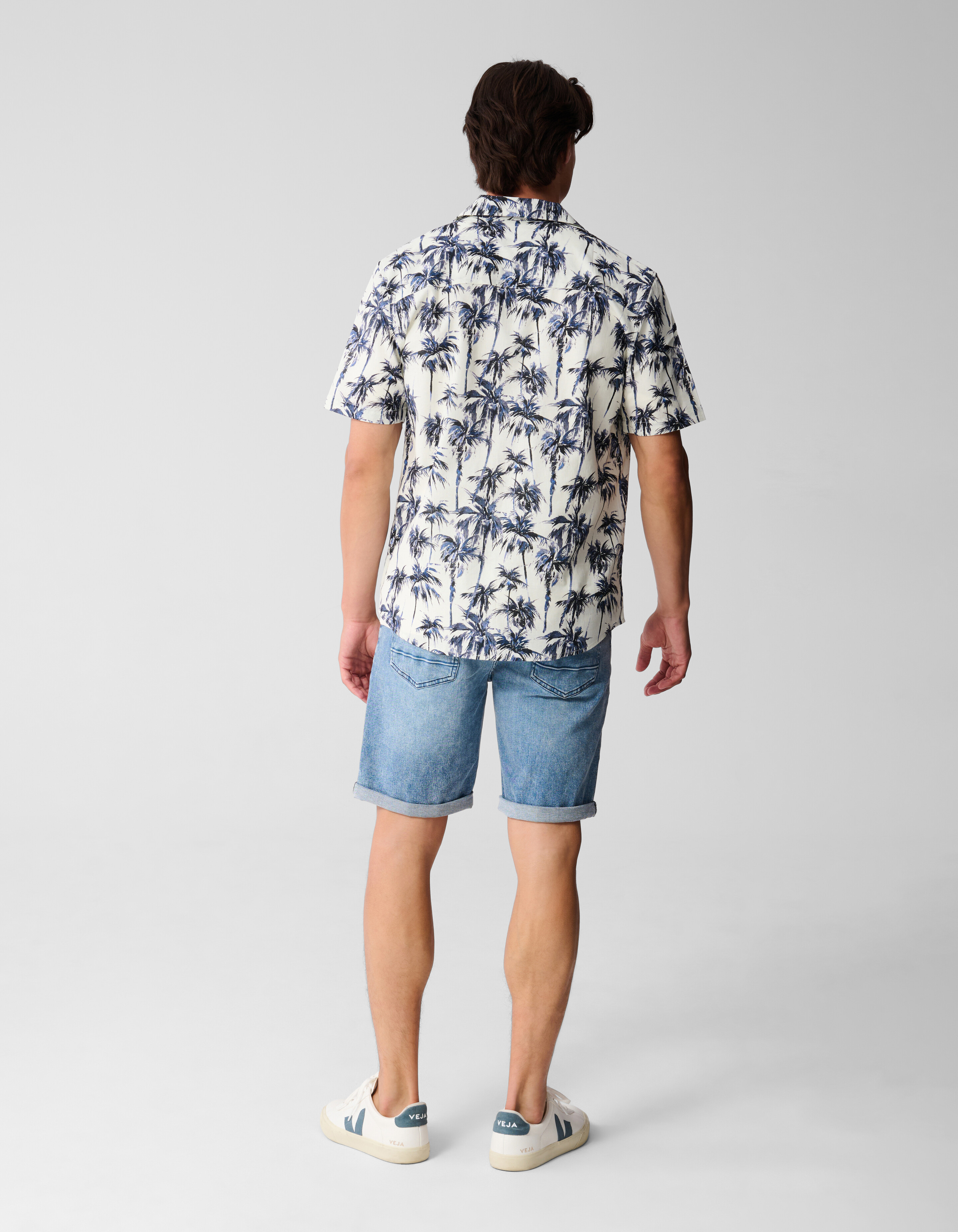 Bedrucktes Palmen-Shirt Off White SHOEBY MEN