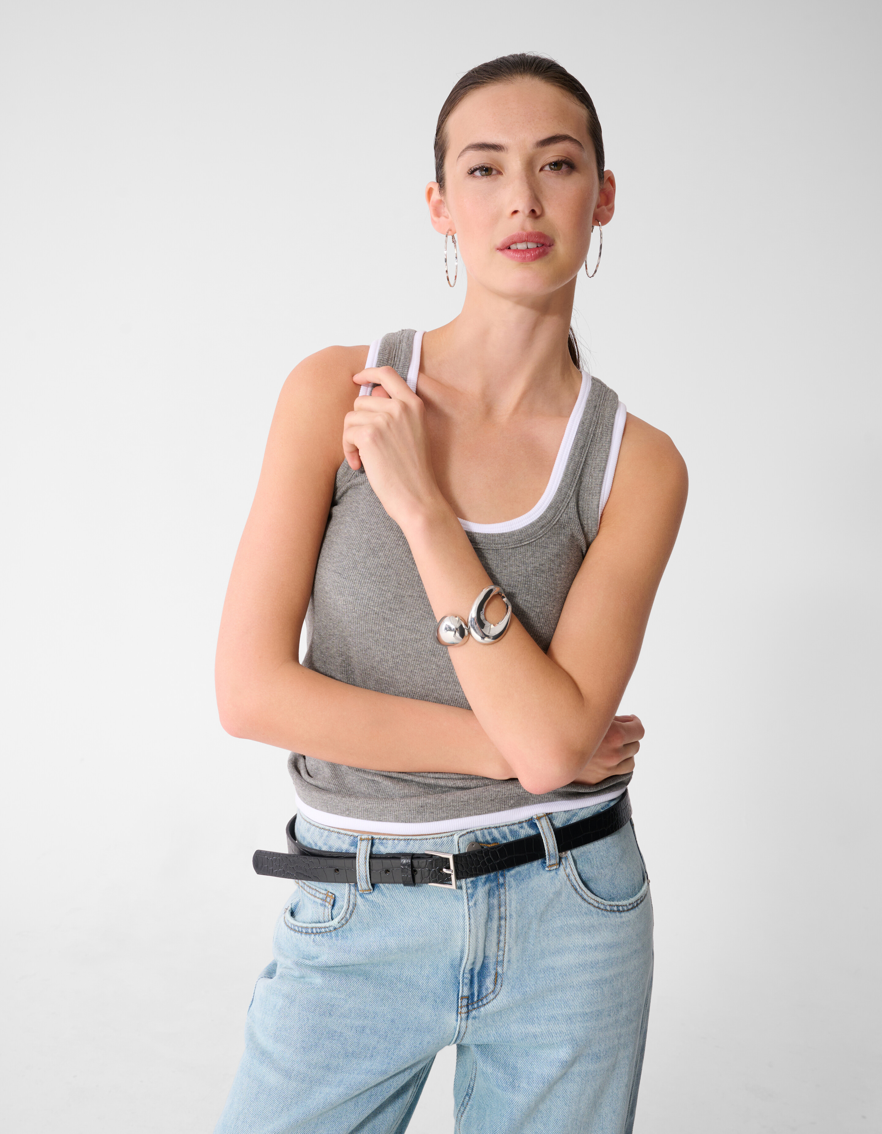 Organisches Armreif Armband Silber SHOEBY ACCESSOIRES