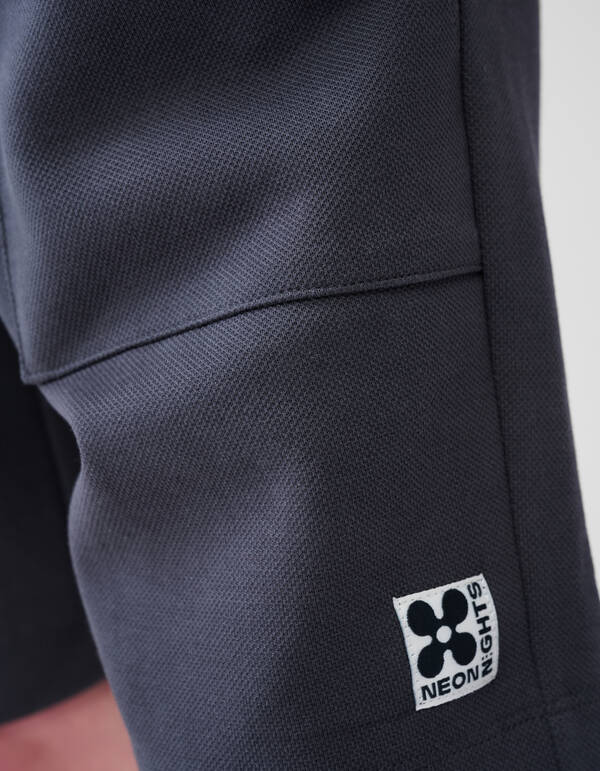 Piqu&eacute;-Label-Short Dunkelgrau SHOEBY BOYS