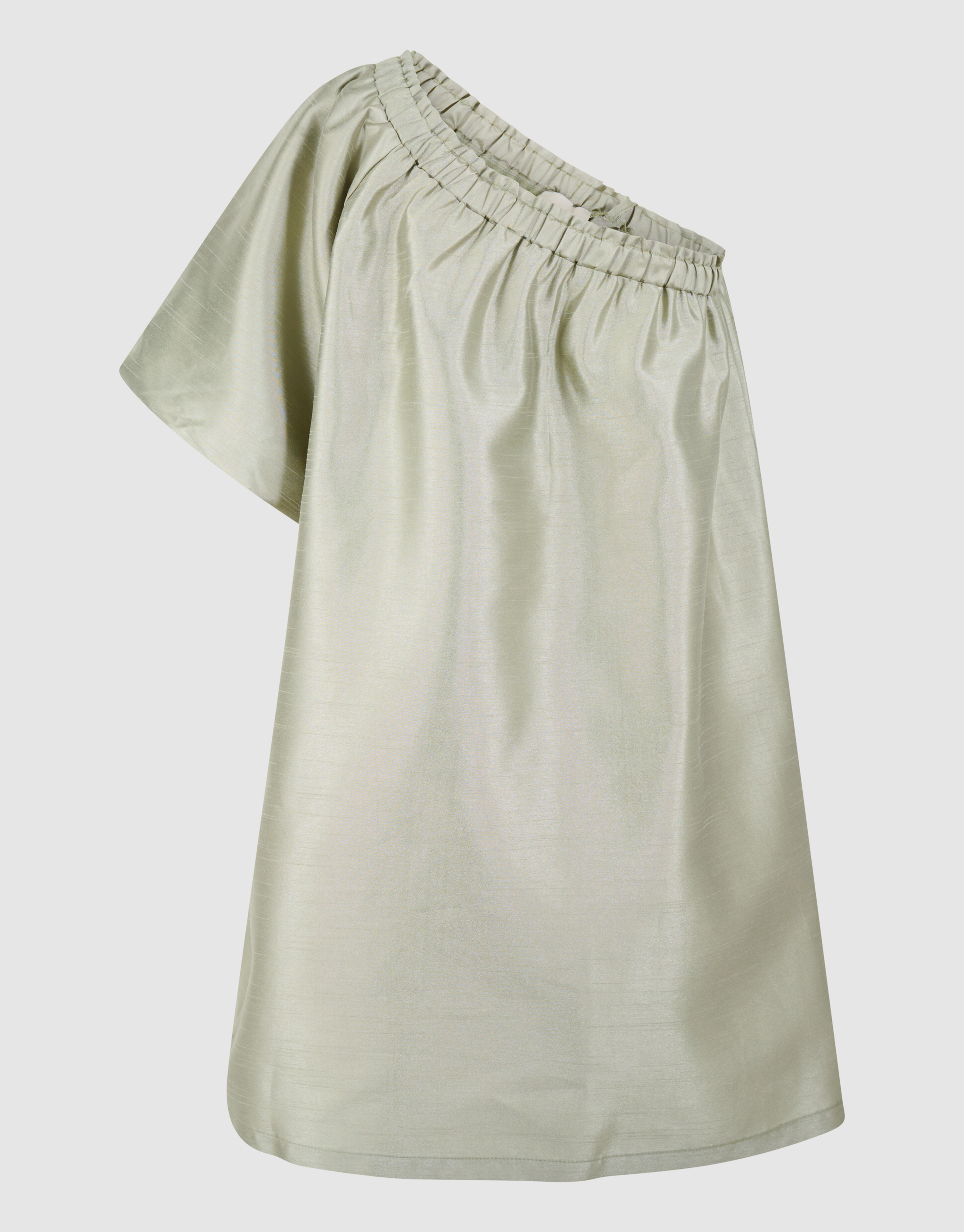 Gl&auml;nzendes One-Shoulder-Mini-Kleid Hellgr&uuml;n SHOEBY WOMEN