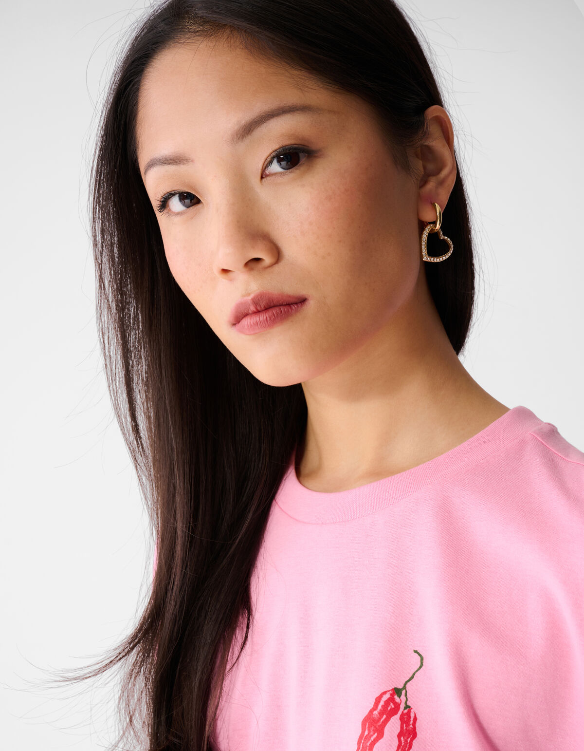 Strass-Herz-Creolen Ohrringe Gold SHOEBY ACCESSOIRES