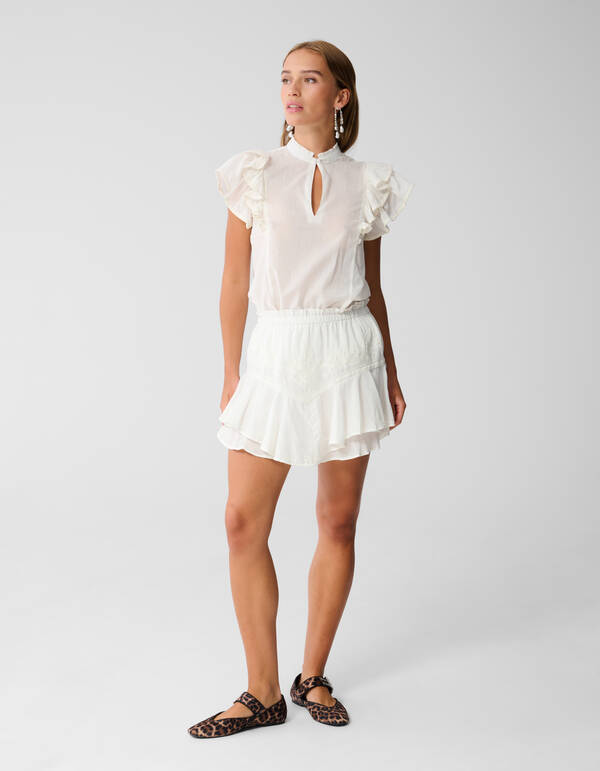 Rüschen-Skort Weiß SHOEBY WOMEN