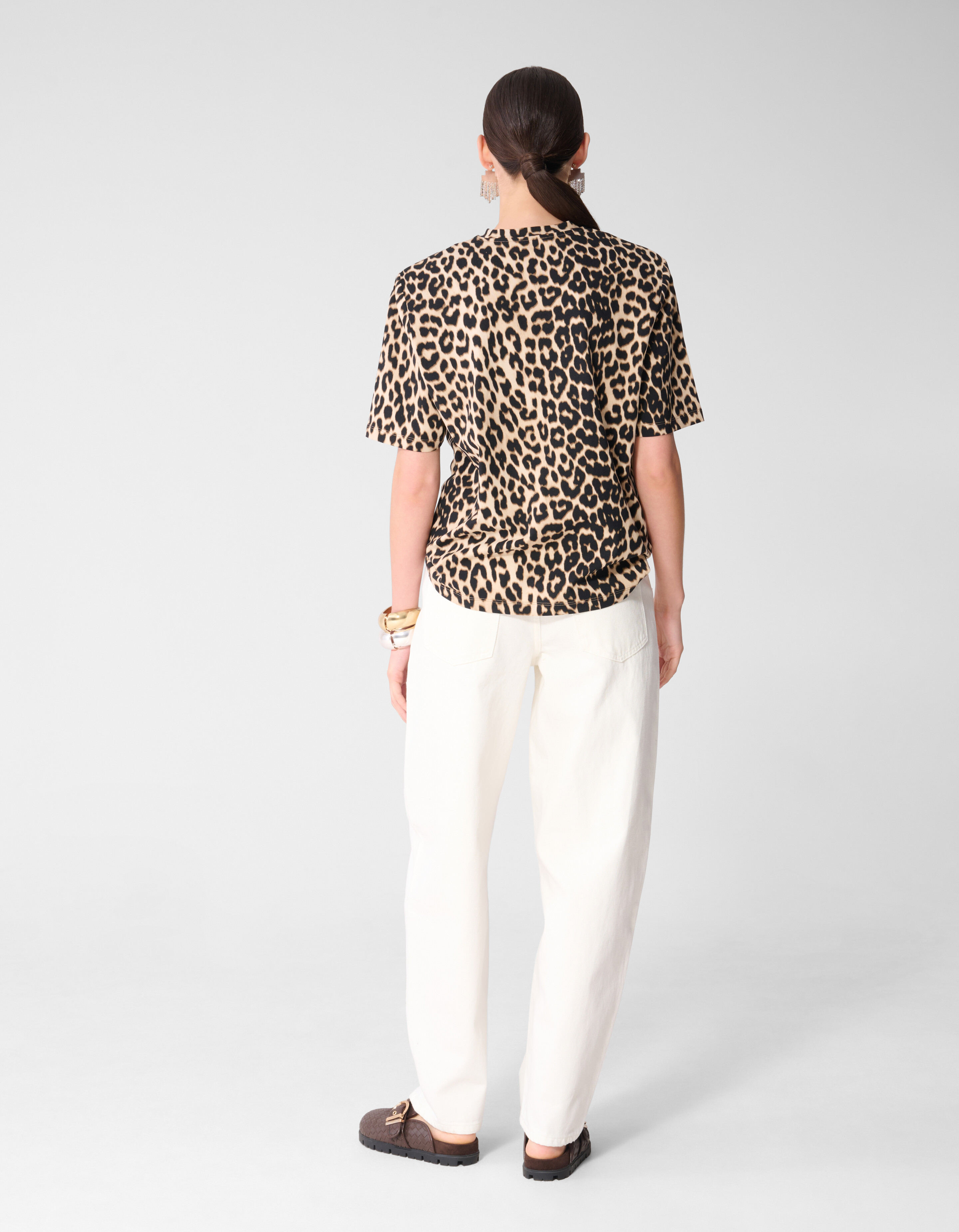 Leopard Gepolstertes T-Shirt Braun SHOEBY WOMEN