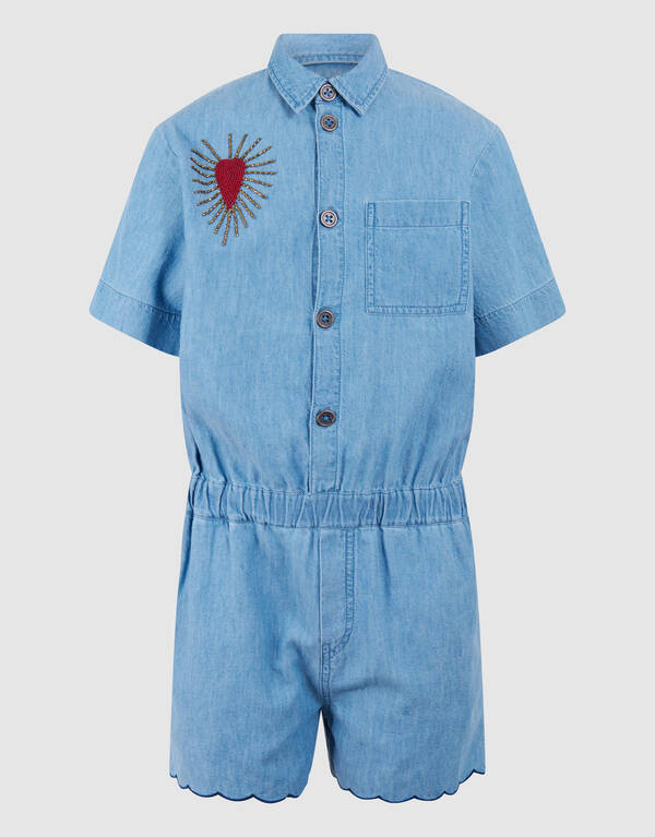 Heart Denim Jumpshort Hellblau SHOEBY GIRLS