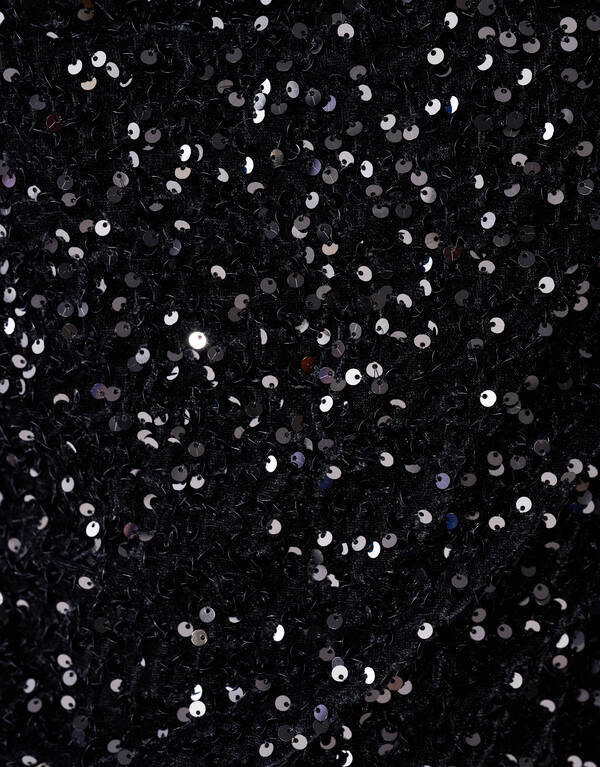 Pailletten-Wasserfall-Top Schwarz SHOEBY WOMEN