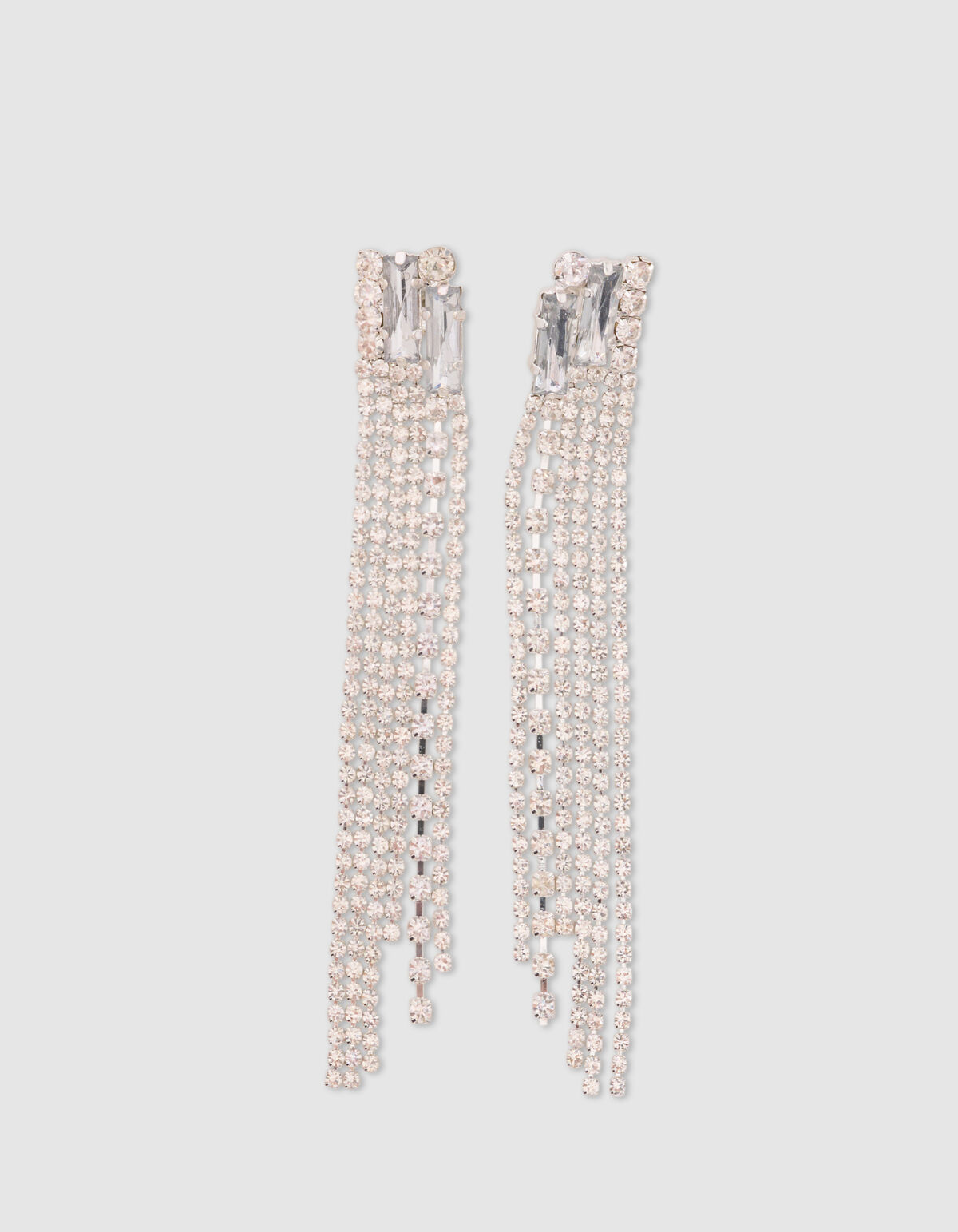 Lange Strass-Ohrringe aus Silber SHOEBY ACCESSOIRES