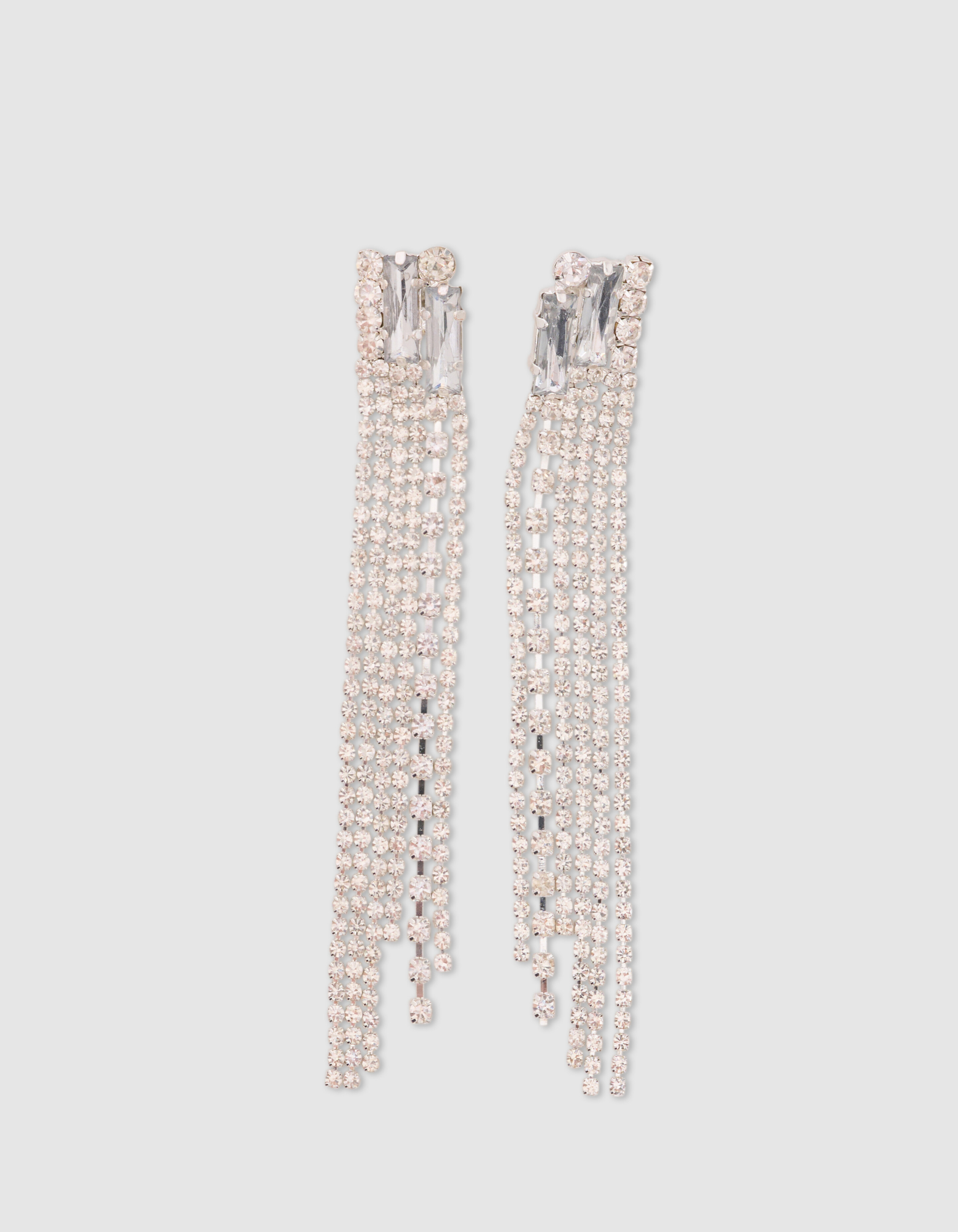Lange Strass-Ohrringe aus Silber SHOEBY ACCESSOIRES