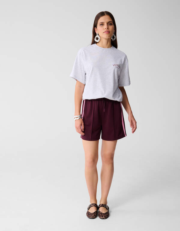 &Uuml;bergro&szlig;es Le Club Artwork T-shirt Hellgrau SHOEBY WOMEN