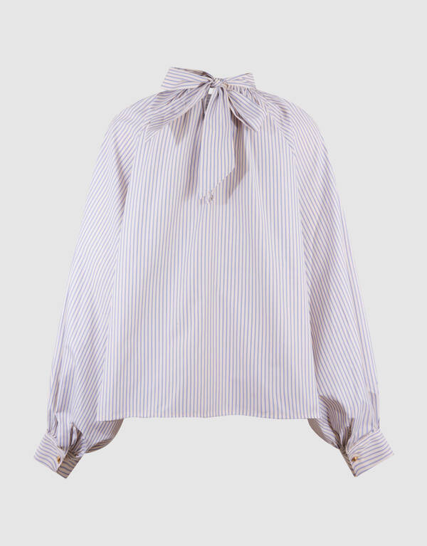 Gestreifte Schleifenbluse Blau SHOEBY WOMEN