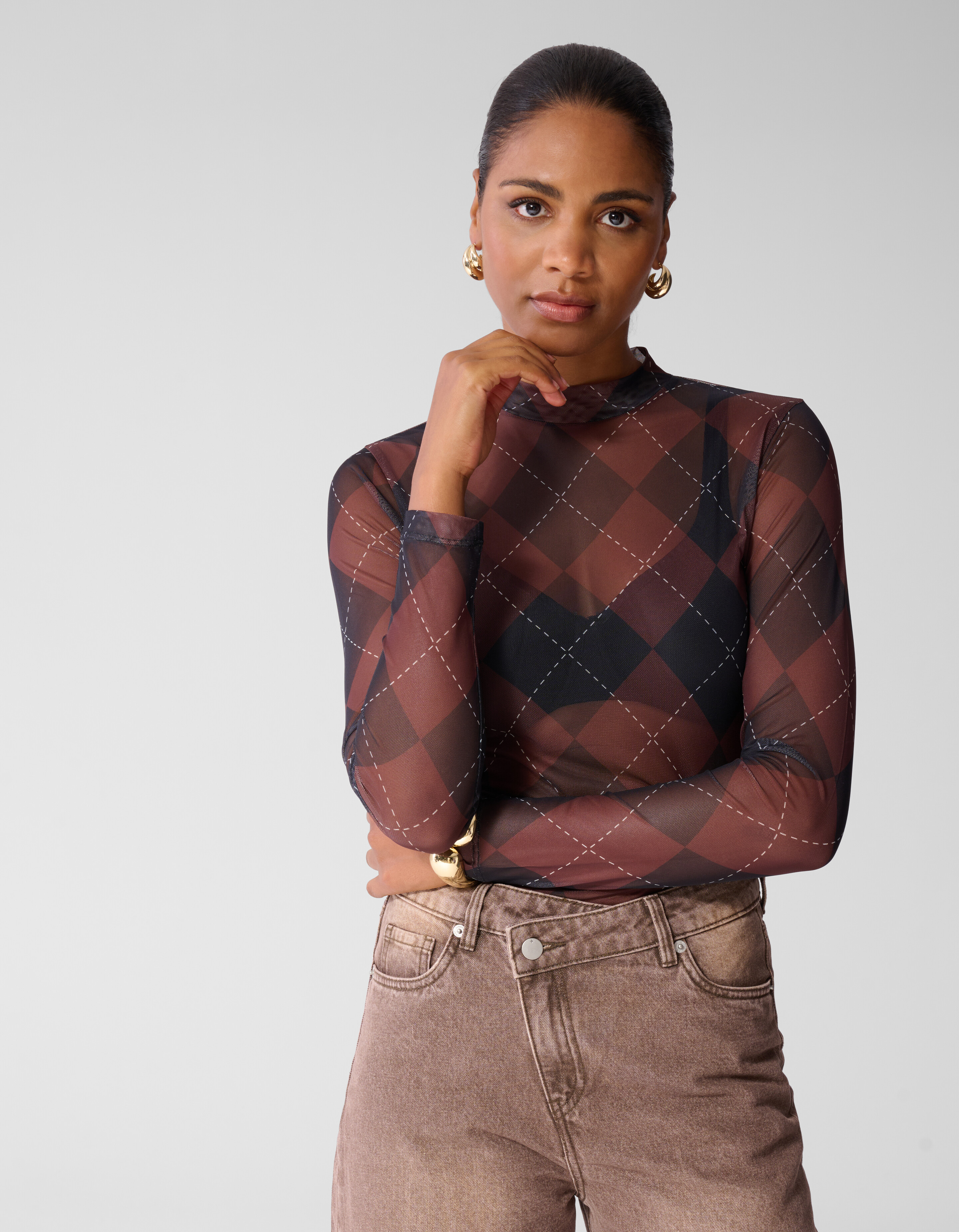 Mesh Top braun SHOEBY WOMEN