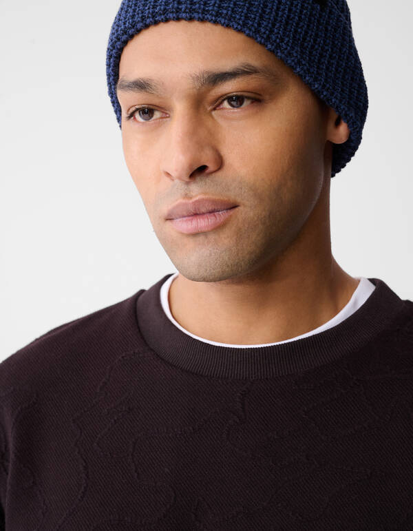 Struktur Sweatshirt Dunkelbraun SHOEBY MEN