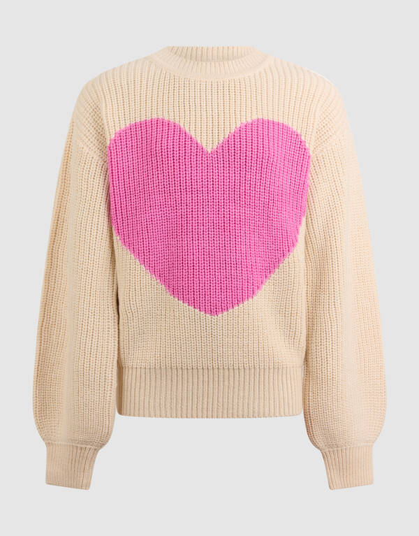 Pullover mit gro&szlig;em Herz Sand SHOEBY GIRLS