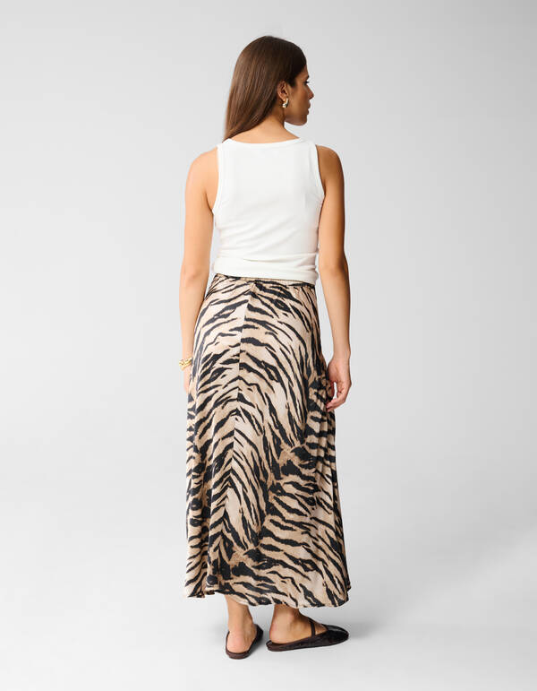 Satin Tiger Maxirock Braun SHOEBY WOMEN