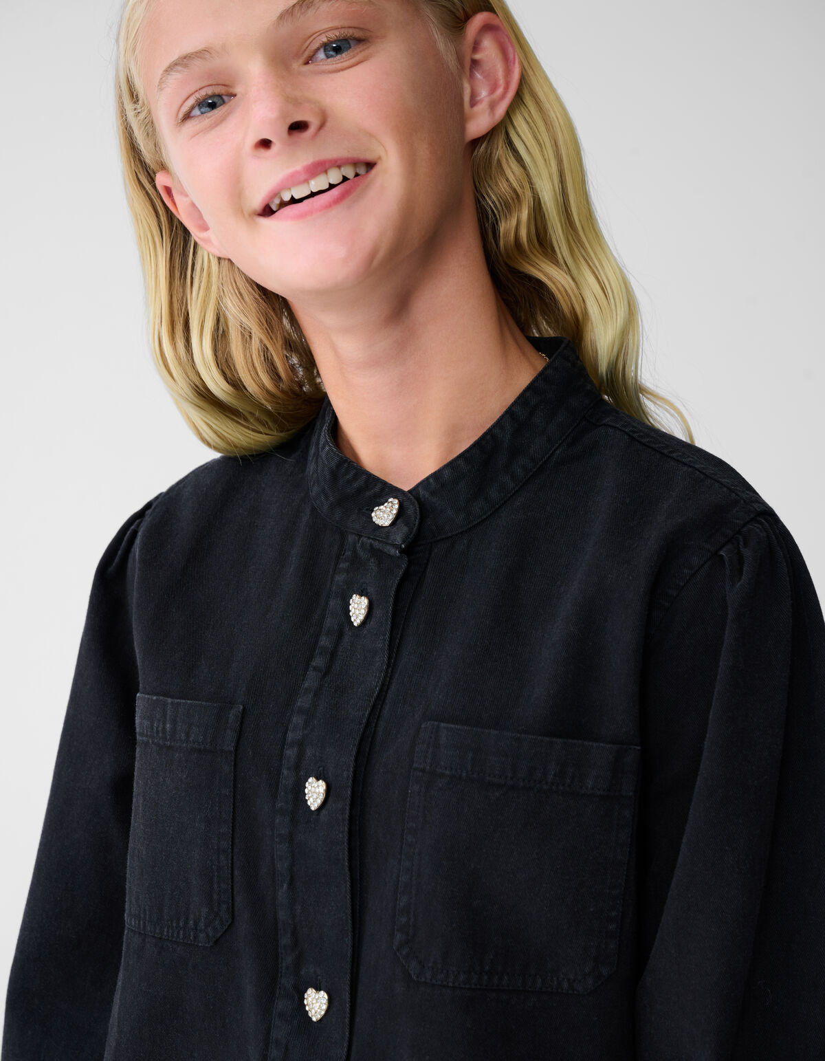 R&uuml;schen-Ohrstecker Jack Dunkelgrau SHOEBY GIRLS