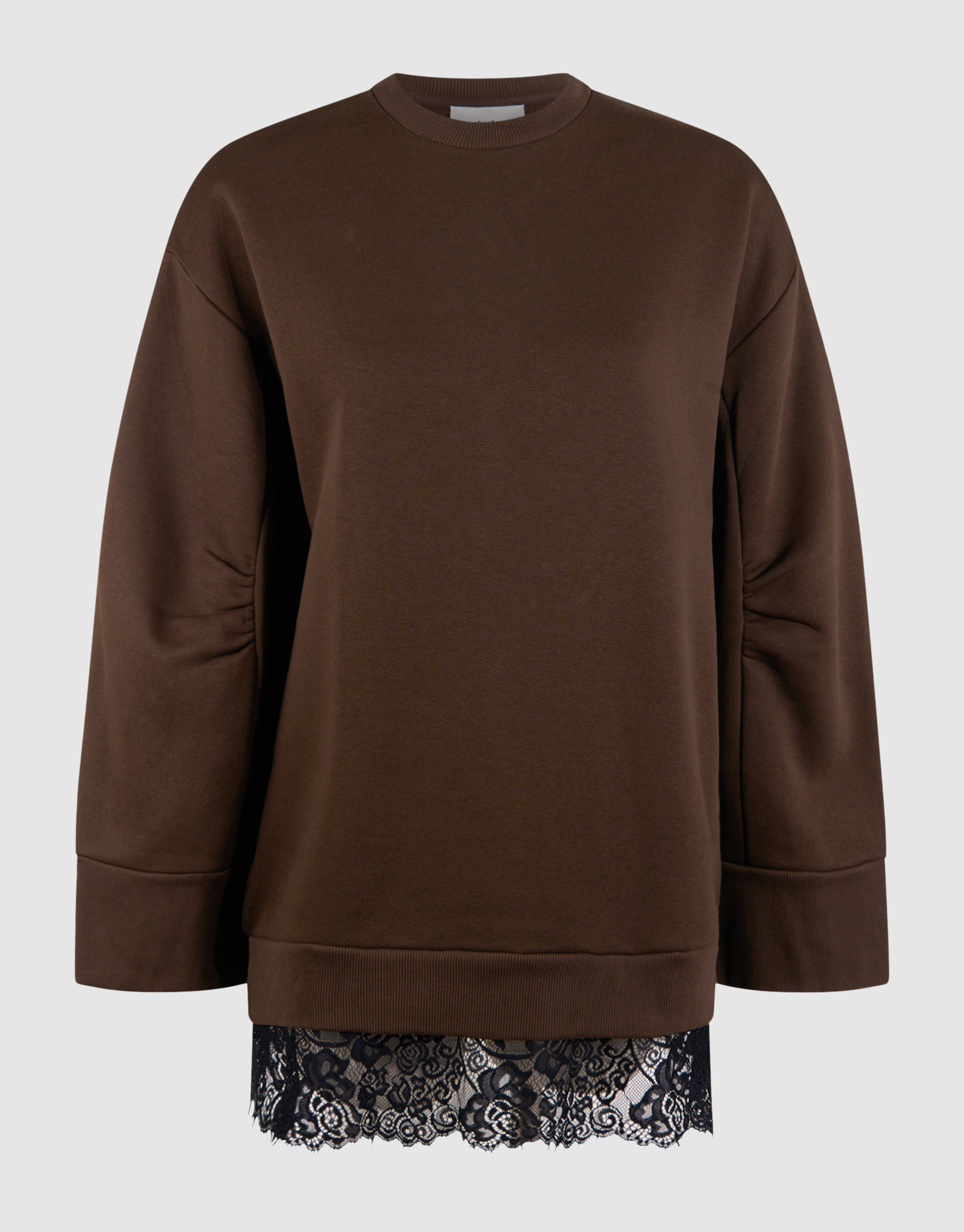 Kanten Oversized Sweater Dunkelbraun SHOEBY WOMEN