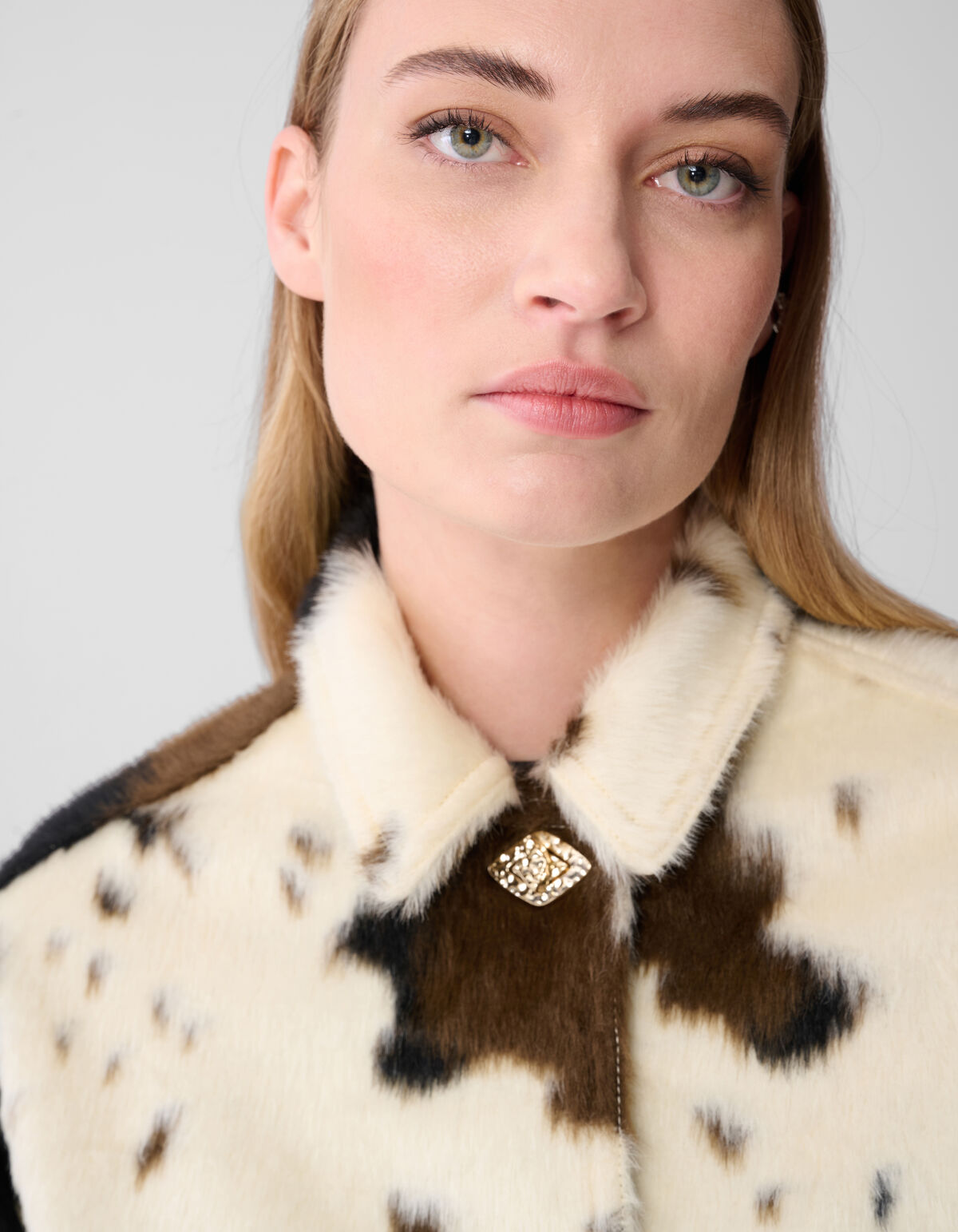 Jacke mit Kuhmuster, Off-White SHOEBY WOMEN