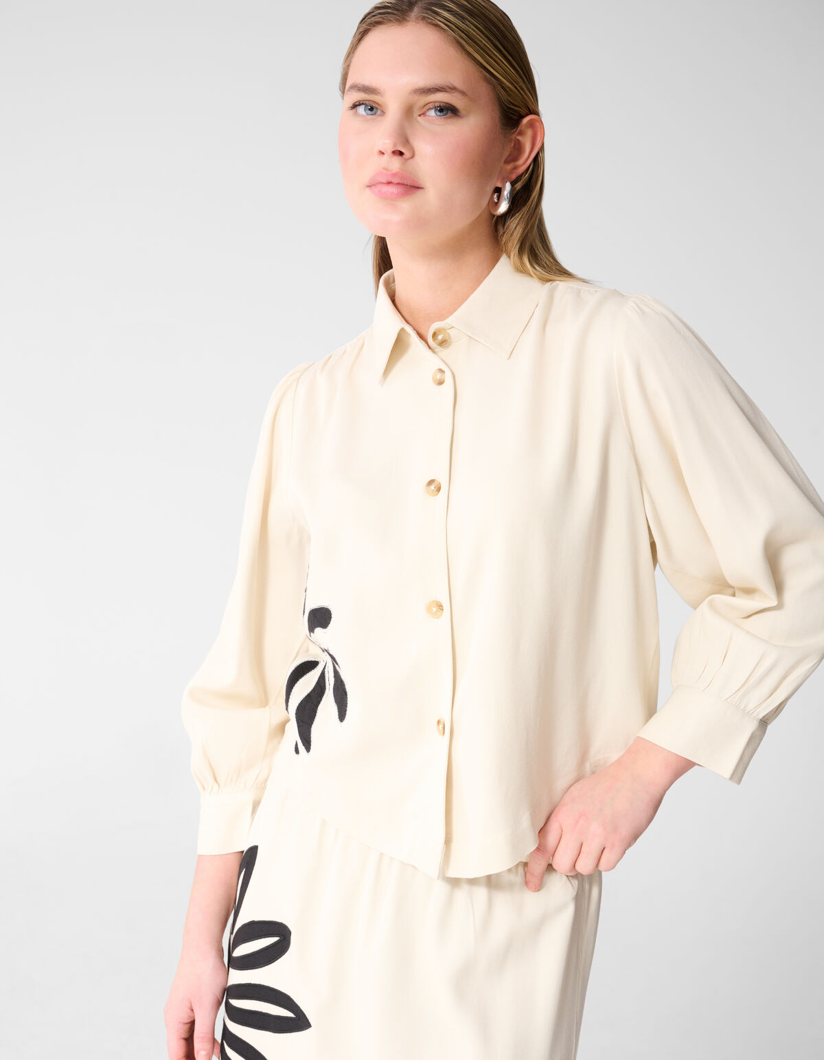Stickbluse Gebrochen Wei&szlig; SHOEBY WOMEN