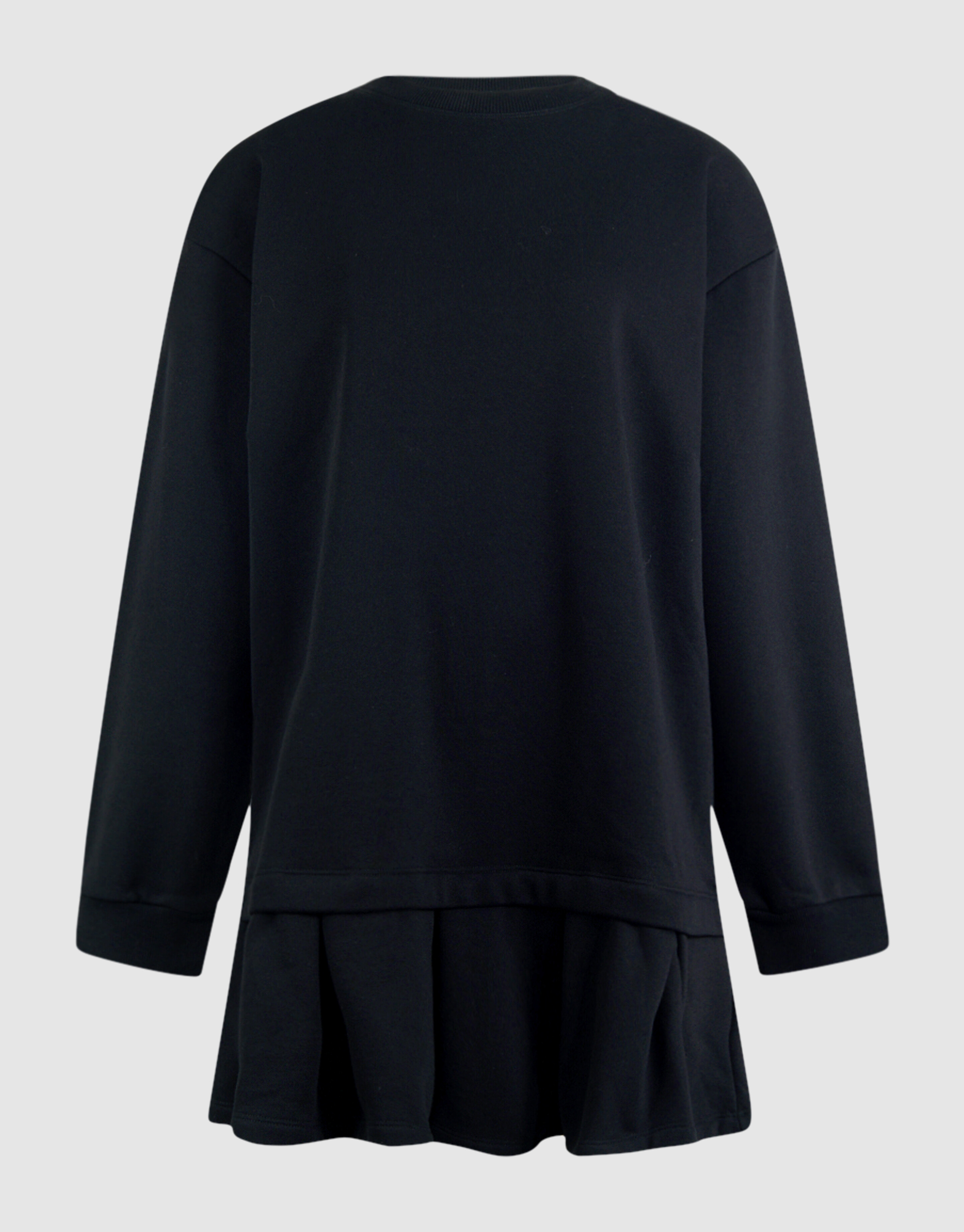 Oversized Sweatshirt-Kleid mit R&uuml;schen Schwarz SHOEBY WOMEN