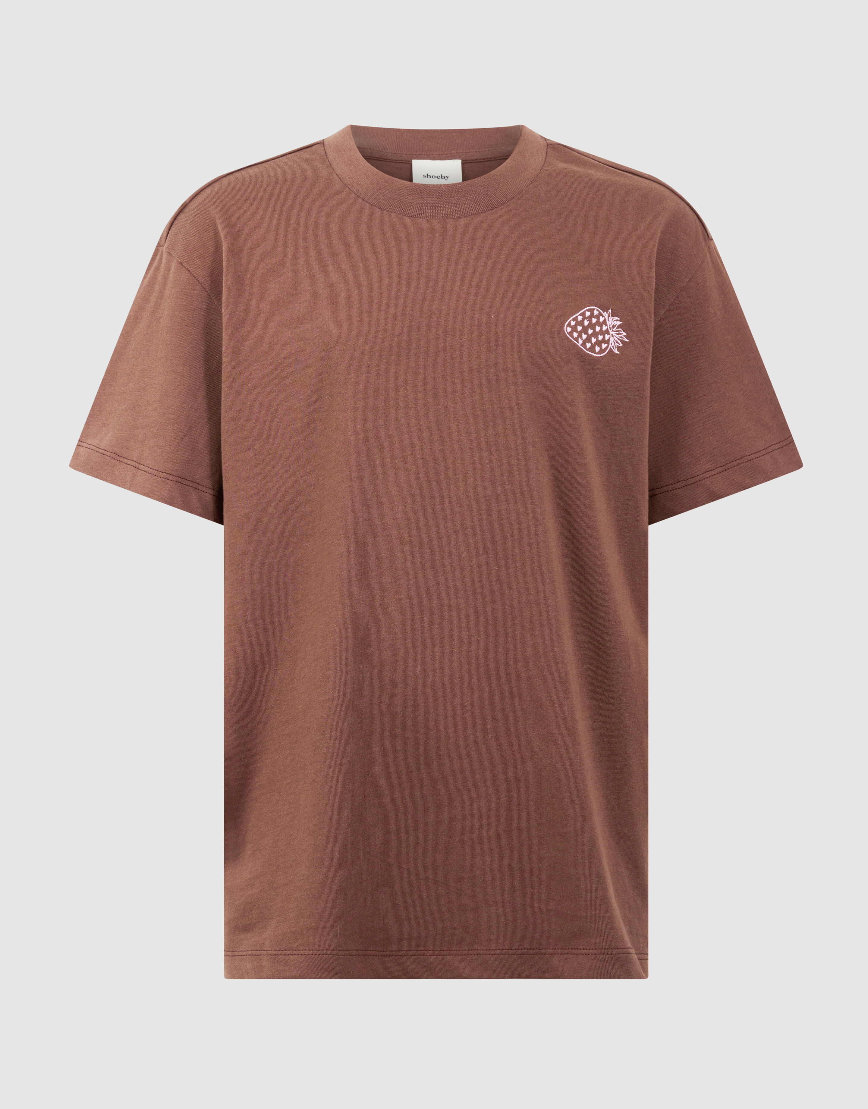 Washed Erdbeer T-Shirt Braun SHOEBY GIRLS