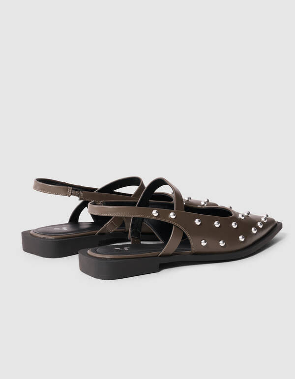 Nieten-Slingback Braun SHOEBY SHOES