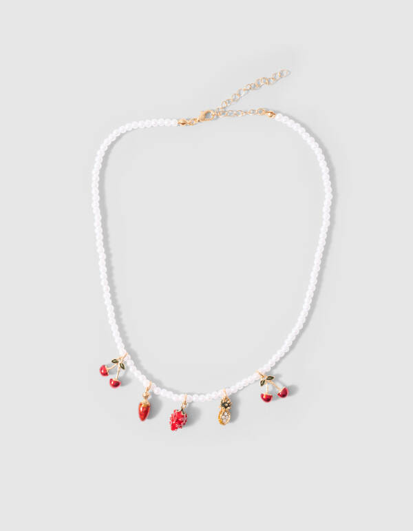 Perlen-Fruchtkette Wei&szlig;/Gold SHOEBY ACCESSOIRES