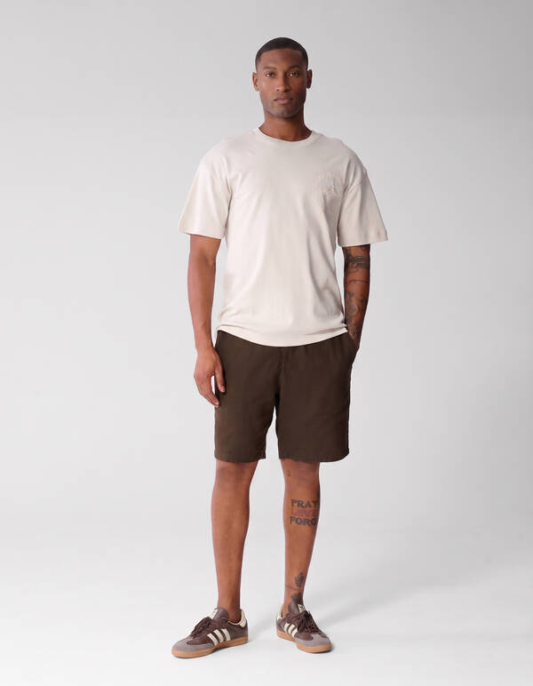 Besticktes Logo-T-Shirt Beige SHOEBY MEN