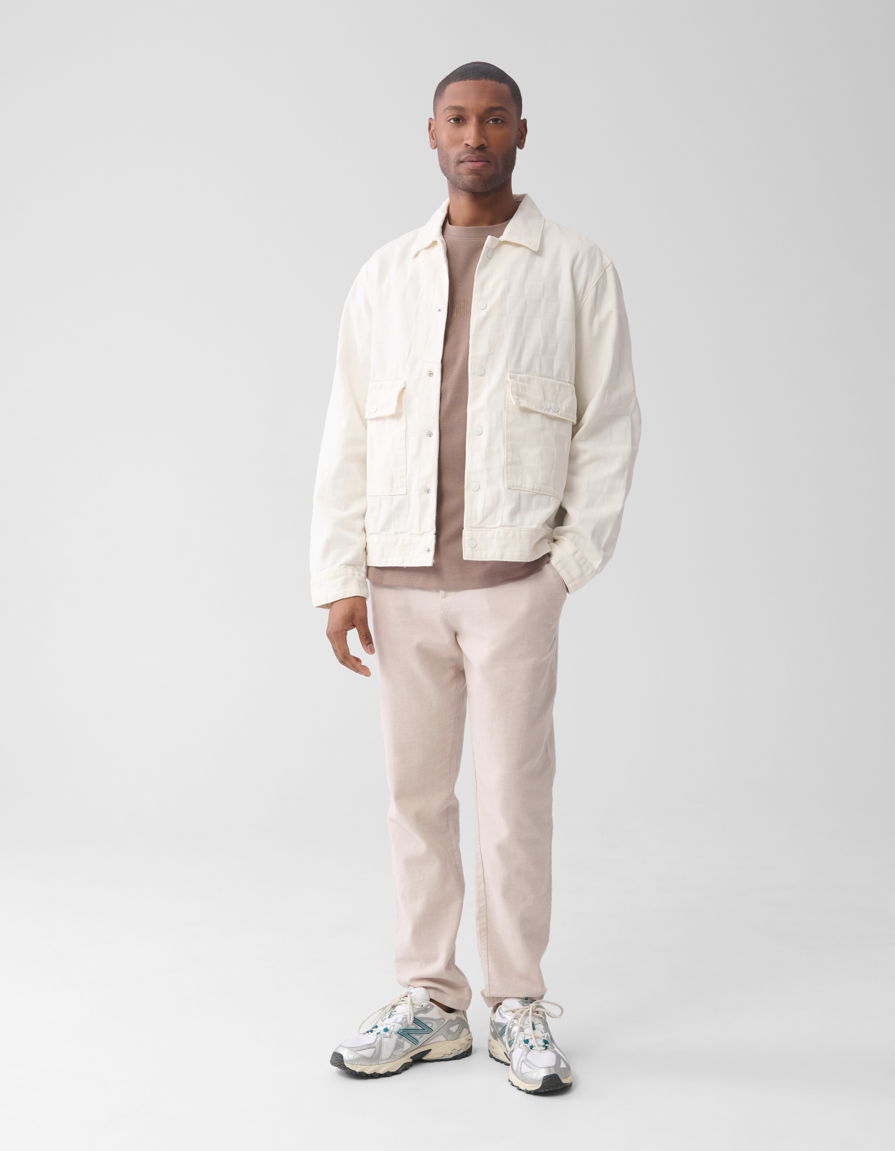Block Jacquard Jacke Off White SHOEBY MEN