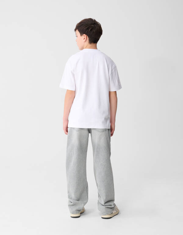 Basis Label T-shirt Wit SHOEBY BOYS