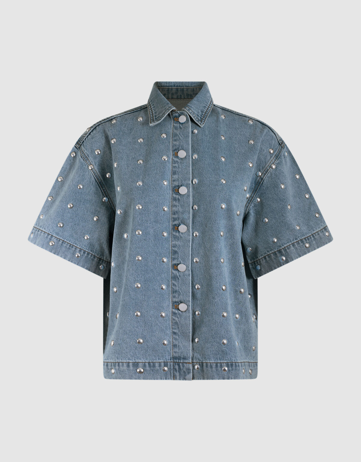 Übergroße Nietenbluse Mediumstone By Lizzy SHOEBY WOMEN