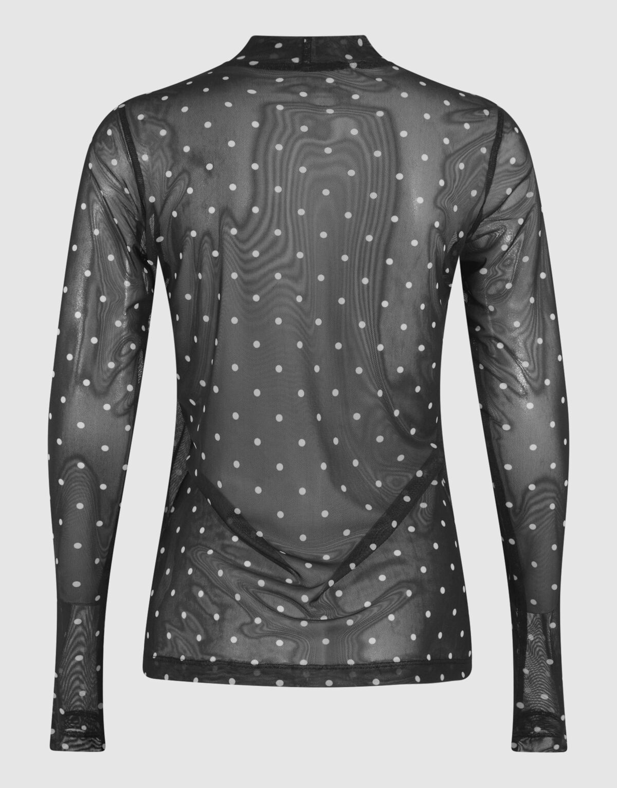 Mesh Polkadot Longsleeve Top Schwarz SHOEBY WOMEN