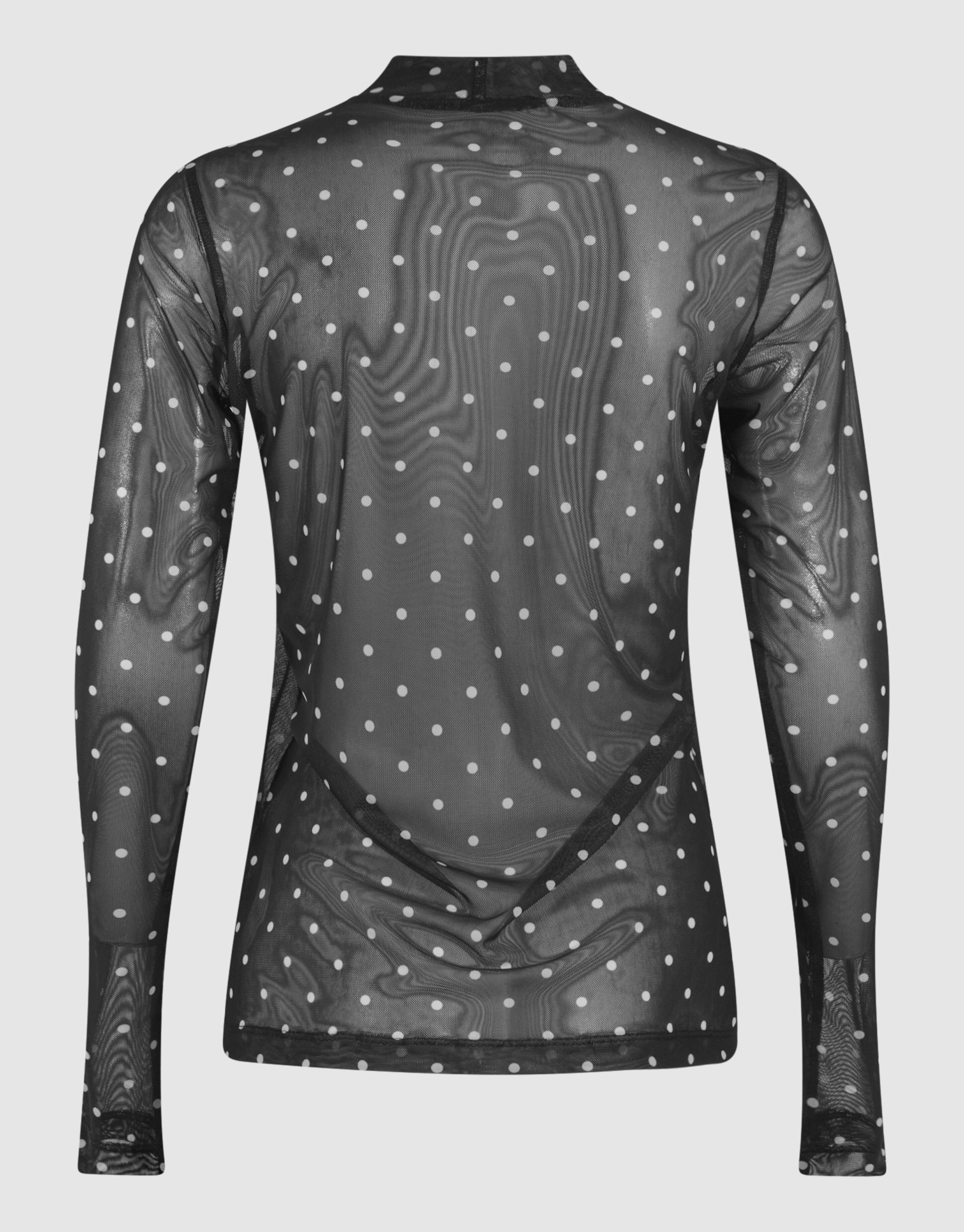 Mesh Polkadot Longsleeve Top Schwarz SHOEBY WOMEN