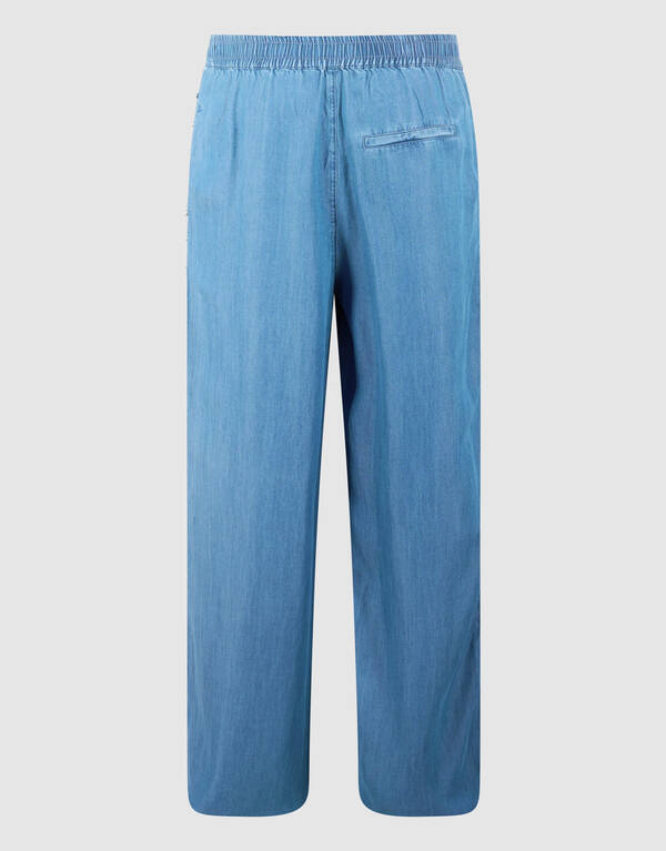 Studs Weite Bein Passform Denim Hose Blau SHOEBY WOMEN