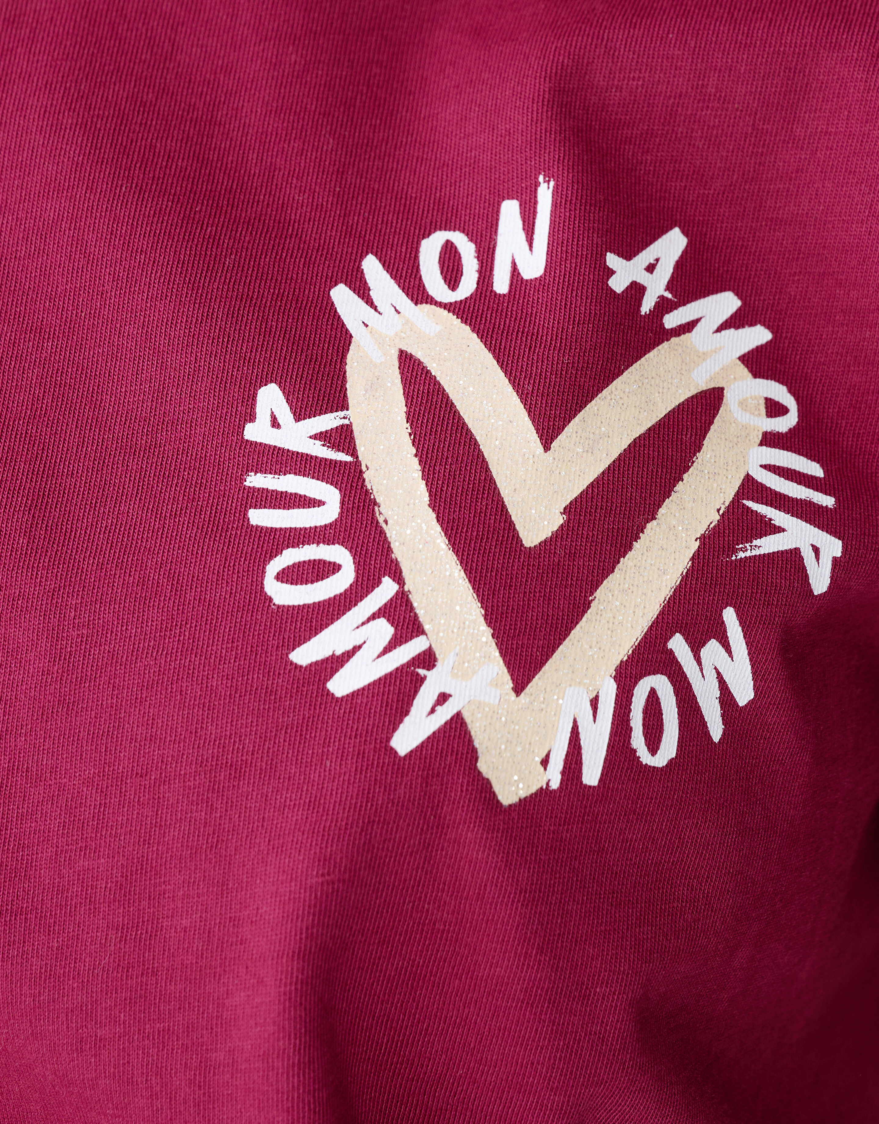 Mon Amour Kunst T-Shirt Dunkelrot SHOEBY GIRLS