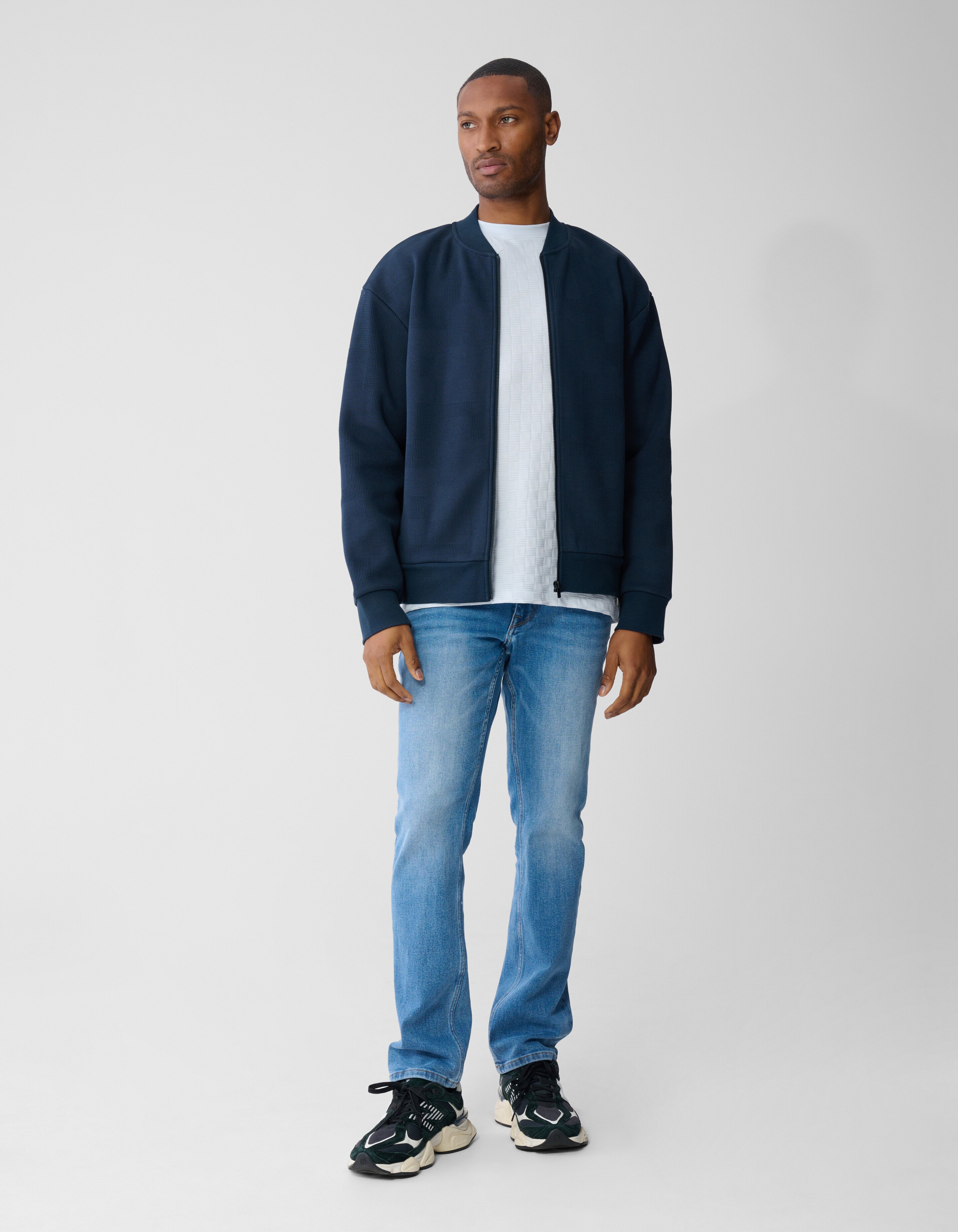 Bomberjacke mit Jacquardmuster Dunkelblau SHOEBY MEN